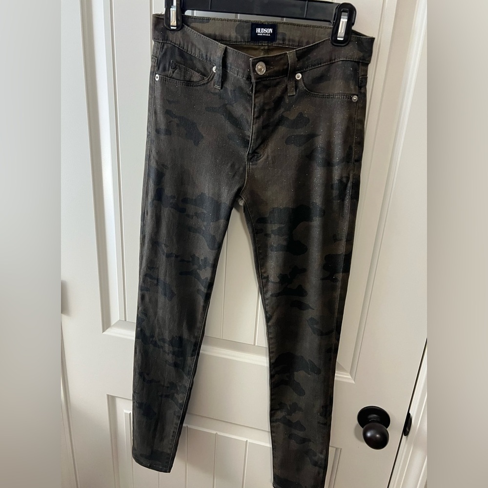 Hudson Jeans Women's Black Camouflage Skinny Jeans